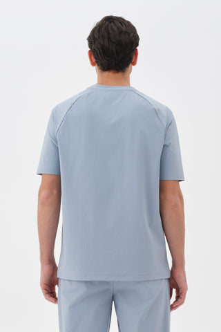 Erkek Çift Cepli Hakim Yaka Tshirt Buz Mavisi