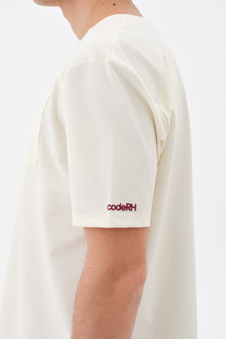 Erkek Kısa Kollu Fermuarlı Tshirt Ekru