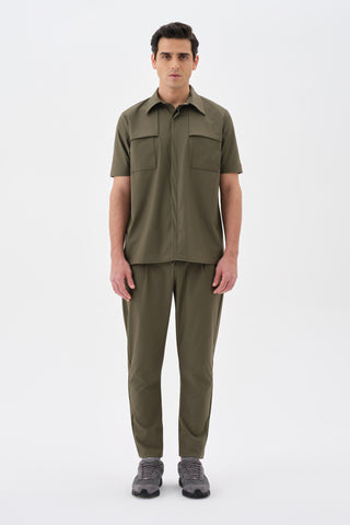 Erkek Çıtçıtlı Kısa Kol Gömlek Haki