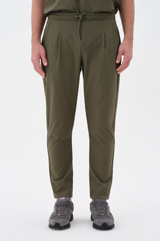 Erkek Pileli Düz Paça Pantolon Haki