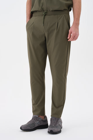 Erkek Pileli Düz Paça Pantolon Haki