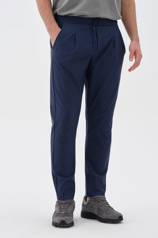 Erkek Pileli Düz Paça Pantolon Indigo