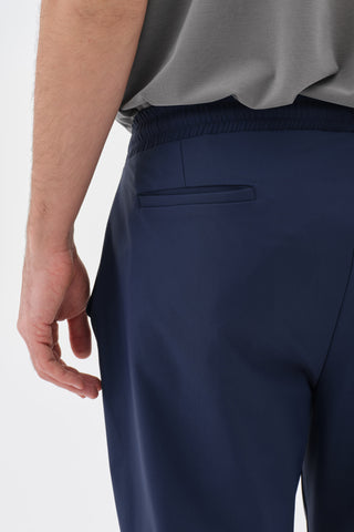 Erkek Pileli Düz Paça Pantolon Indigo