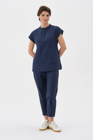 Kadın Düşük Omuzlu Kısa Kol Tshirt Indigo