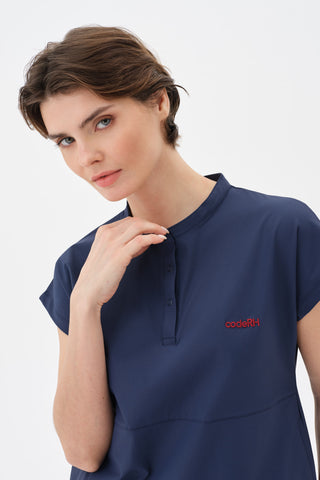 Kadın Düşük Omuzlu Kısa Kol Tshirt Indigo