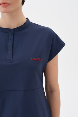 Kadın Düşük Omuzlu Kısa Kol Tshirt Indigo