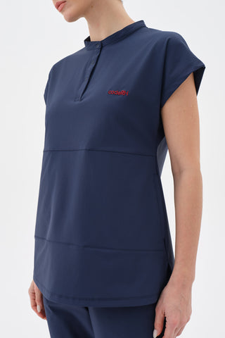 Kadın Düşük Omuzlu Kısa Kol Tshirt Indigo