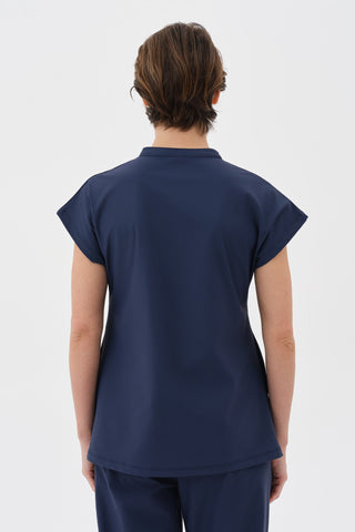 Kadın Düşük Omuzlu Kısa Kol Tshirt Indigo