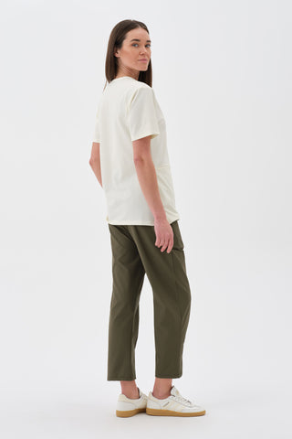 Kadın Çift Cepli Kısa Kol Tshirt Ekru