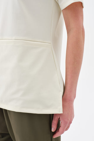 Kadın Çift Cepli Kısa Kol Tshirt Ekru