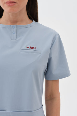 Kadın Çift Cepli Kısa Kol Tshirt Buz Mavisi