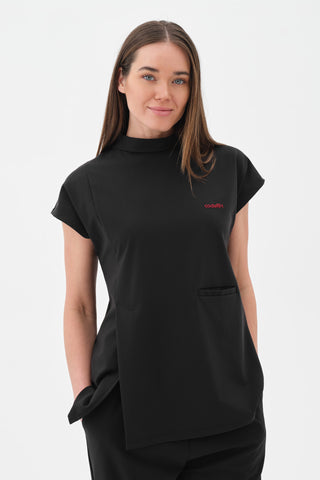 Kadın Yarasa Kol Yakalı Tshirt Siyah