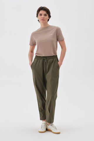 Kadın Paçası Pileli Pantolon Haki