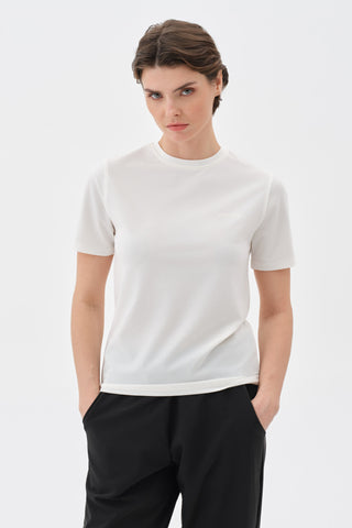 Kadın Basic Tshirt Ekru