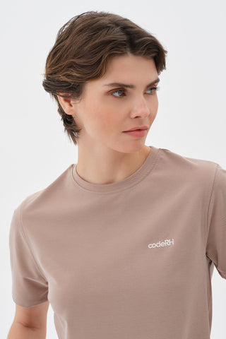 Kadın Basic Tshirt Kahve